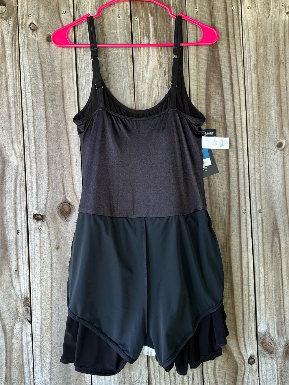 Maxine of Hollywood Black Romper One Piece Swimsuit Womens Size 12 Summer Resort - Picture 8 of 13